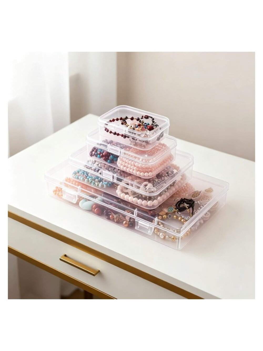 24pc Clear Plastic Organizer Boxes Rectangular Storage Containers - Picture 2 of 7
